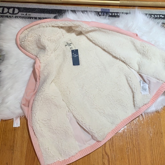 Abercrombie Kids Sherpa Pink Velvet Zip UpHoodie 16 XL NWT - Picture 4 of 5